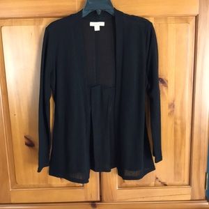 Coldwater Creek light and airy spring sweater, black, size Large.